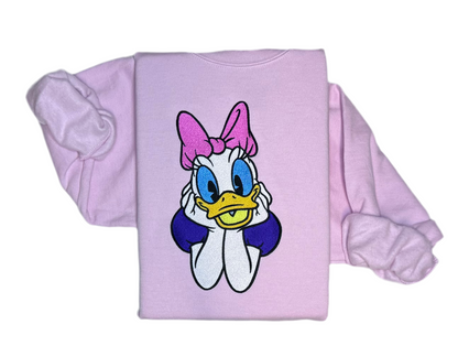 Embroidered Daisy Duck Disney Inspired Sweatshirt