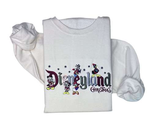 Embroidered Disney Characters Inspired Christmas Sweatshirt