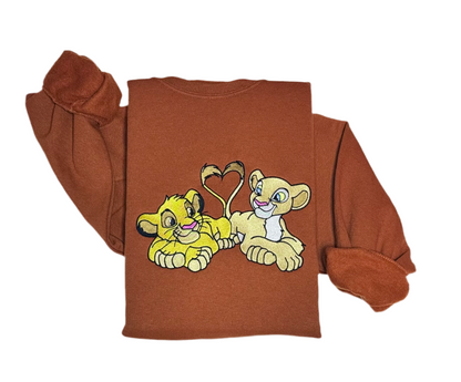 Embroidered Lion King Disney Love Inspired Sweatshirt
