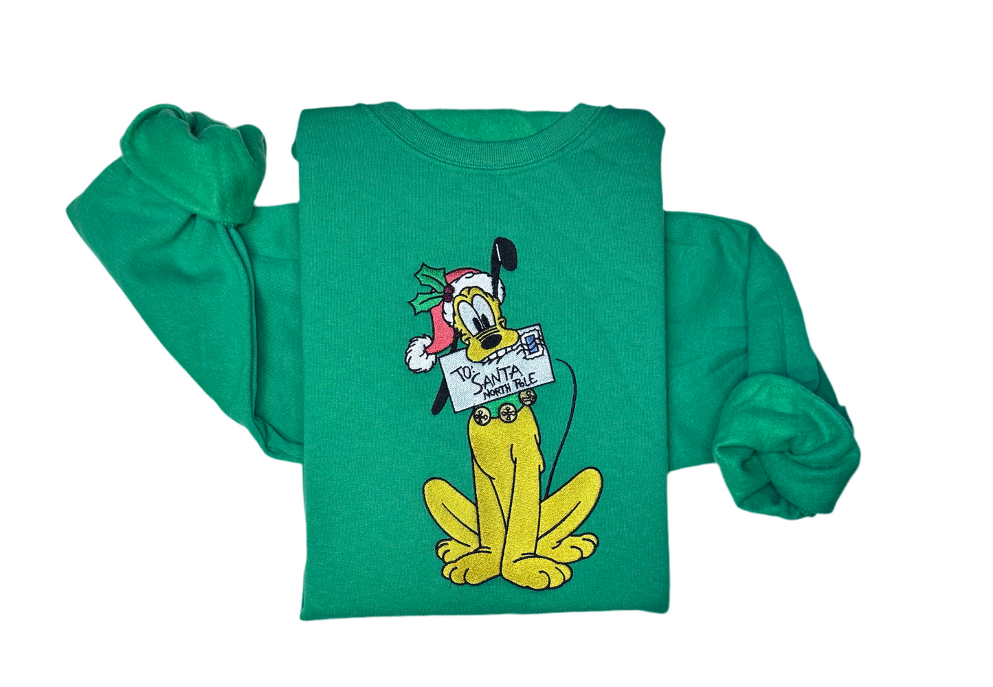 Embroidered Pluto Disney Christmas Inspired Sweatshirt