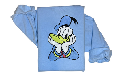 Embroidered Donald Duck Disney Inspired Sweatshirt