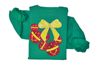 Embroidered Mickey Disney Inspired Christmas Ornament Sweatshirt